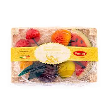 Фрукты марципановые в деревянной коробке, PENNISI, 0,200 кг