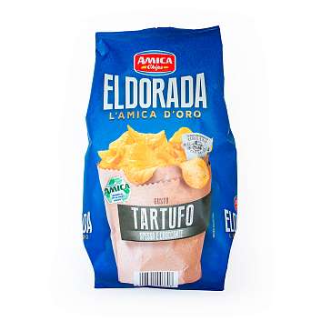Чипсы картофельные со вкусом черного трюфеля и пониженным содержанием жира (-30%) ELDORADA, AMICA CHIPS, 0,1 кг (синяя перерабатываемая упаковка)