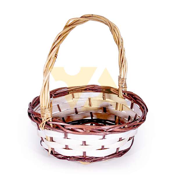 Корзина малая лоза/бамбук круглая (высота 29, диаметр 27)