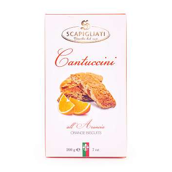 Кантуччини с апельсиновыми цукатами, SCAPIGLIATI, 0,200 кг (карт/кор)