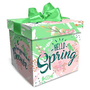 Подарочная упаковка "Кубик Хэллоу Спринг b45" зеленый