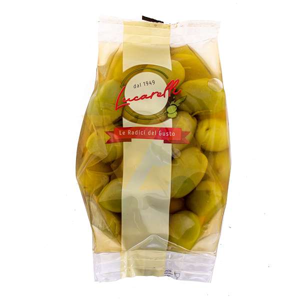 Оливки гигантские сладкие с косточками в рассоле, LUCARELLI, 0,35 кг/ 0,2 кг (пл/пак)  Lucarelli Alferino Италия