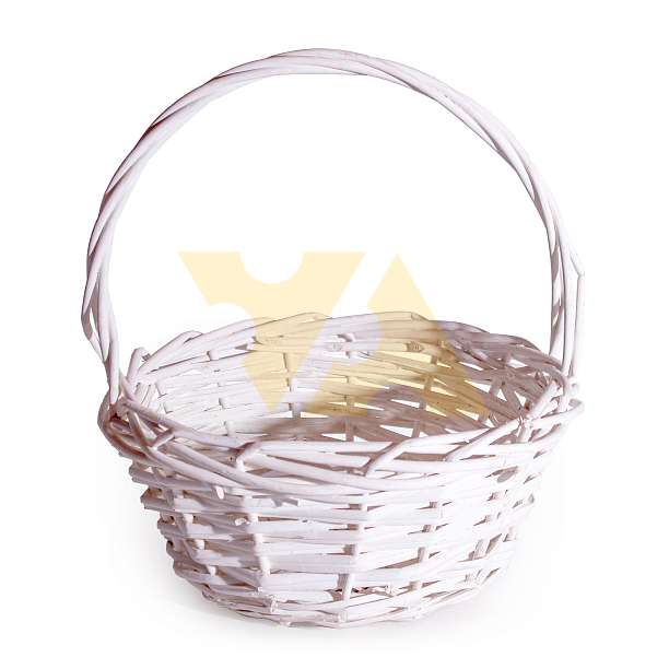Корзина малая белая лоза (диаметр 27, высота 34)