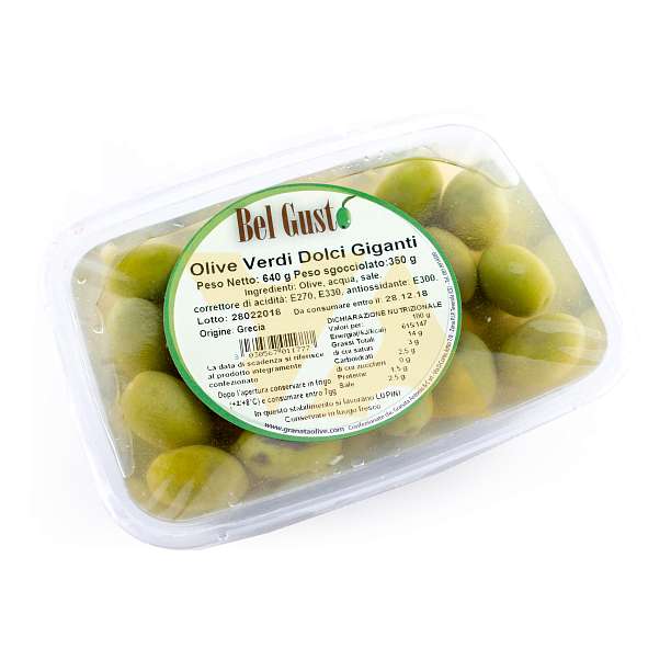 Оливки сицилийские BEL GUSTO, GRANATA, 0,64 кг/0,35 кг (пл/конт)  Granata Antonio Италия