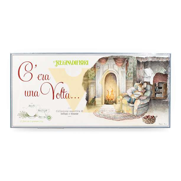 Чайная коллекция 5 видов чая, 25 пакетиков по 3 гр., "C'era una Volta...", REGINADIFIORI, 0,075 кг (подарочная карт/кор)  REGINADIFIORI Италия