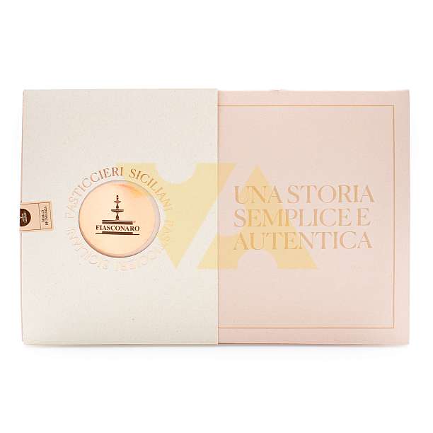 Набор Панеттоне покрытый белым шоколадом и миндальными листьями без изюма и цукатов и миндальная паста для намазывания, ORO BIANCO, FIASCONARO, 1 кг (карт/кор)  Fiasconaro Италия