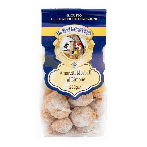 Печенье Амаретти миндальные мягкие с лимоном, IL BALESTRO, 0,250 кг (пл/пак)  Le Logge Италия