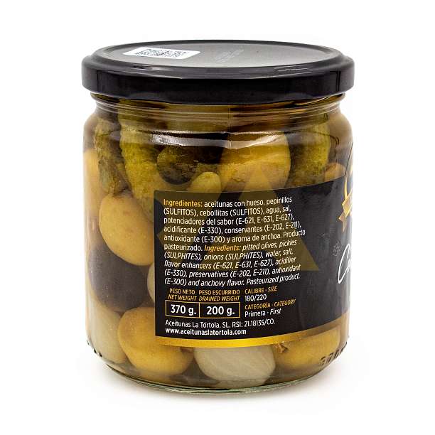 Коктейль Экстра, смесь оливок и маринованных овощей, LA TORTOLA, 0,370 кг/0,200 кг (ст/б)  LA TORTOLA Испания