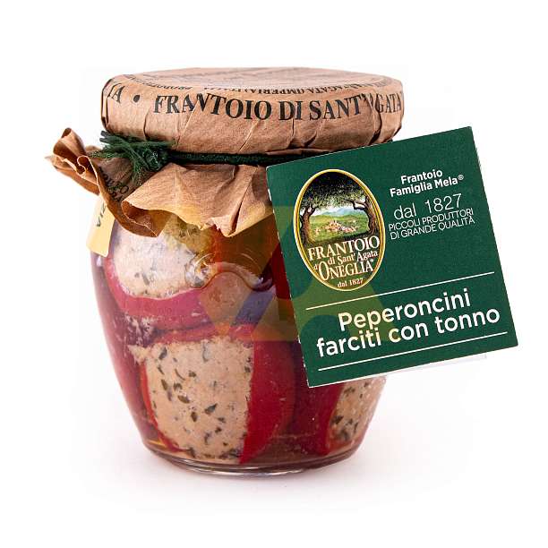 Перец острый фаршированный тунцом, SANTAGATA, 0,18 кг (ст/б)  Frantoio di Sant'Agata d'Oneglia Италия