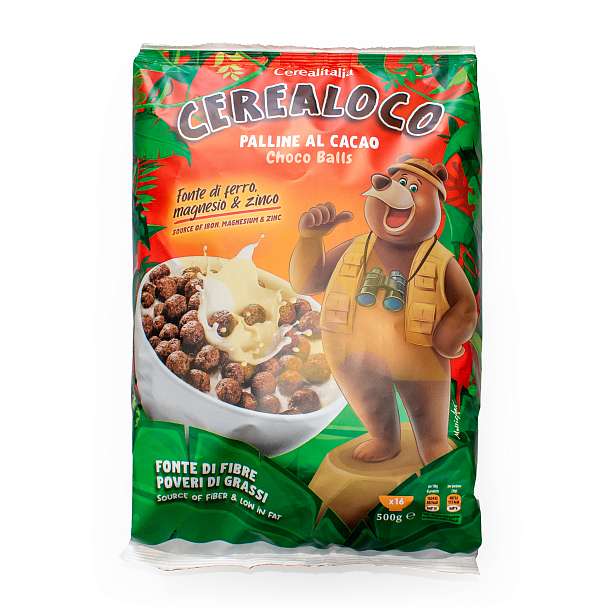 Сухой завтрак шарики с какао CEREALOCO, CEREALITALIA, 0,500 кг (пласт/пак)  Cerealitalia Италия