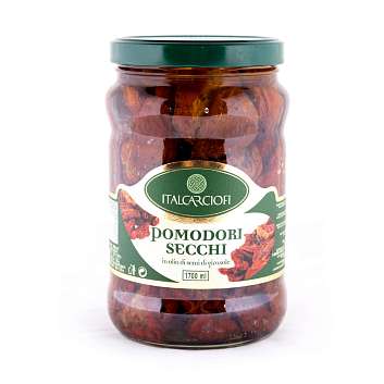 Томаты сушеные в подсолнечном масле, ITALCARCIOFI, 1,6 кг/0,75 кг/1,7 л (ст/б)