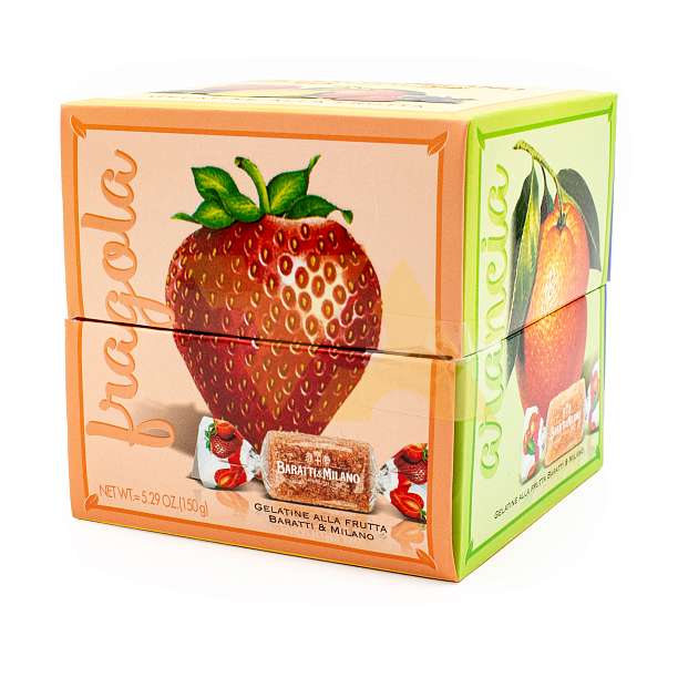 Мармелад фруктовый ассорти с фруктовым соком GIADA, 5853, 5 вкусов, BARATTI&MILANO, 0,150 кг (карт/кор кубик)  Baratti & Milano Италия