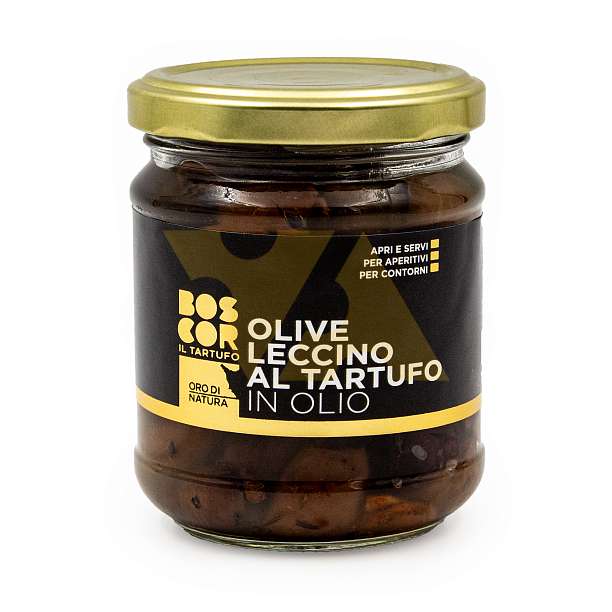 Оливки Леччино с трюфелем в масле BOSCOR, CALUGI, 0,170 кг (ст/б)  BOSCOR, CALUGI Италия