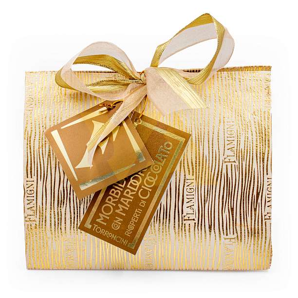 Нуга (торрончини) из миндаля мягкая покрытая шоколадом ассорти, FLAMIGNI, 0,180 кг (бум/сумочка)  Flamigni S.r.L. Италия