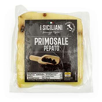 Пекорино с черным перцем PRIMOSALE, молодой сыр из овечьего молока, BIOPEK, 0,200 кг