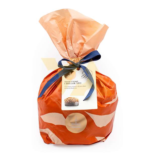 Панеттоне с каплями шоколада, покрытый шоколадом, без изюма и цукатов, FIASCONARO, 0,500 кг (бум/уп)  Fiasconaro Италия