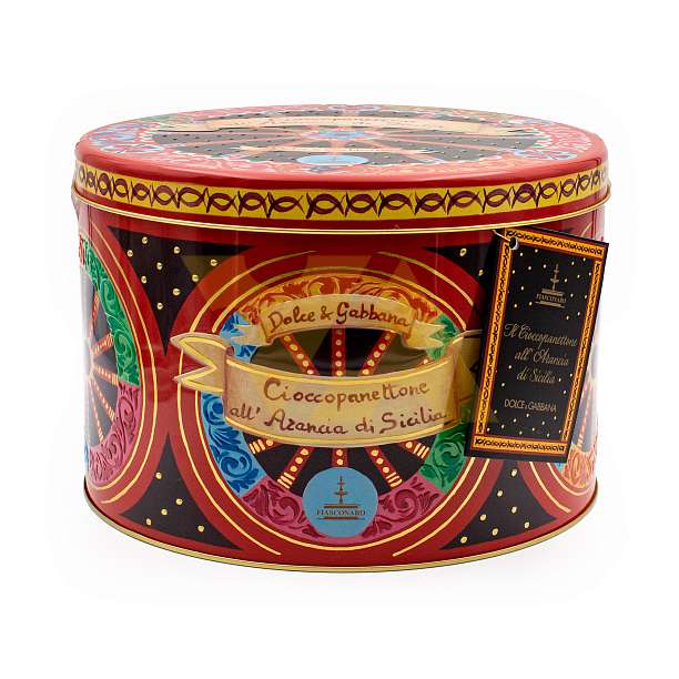Панеттоне шоколадный с цукатами из сицилийского апельсина CIOCCOPANETTONE, DOLCE&GABBANA, 1 кг (ж/б)  Fiasconaro Италия