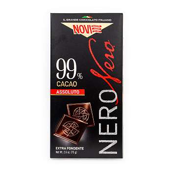 Плитка горького шоколада 99%, 1580, NOVI, 0,075 кг (карт/кор)