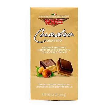 Пралине из четырех видов шоколада с ореховой пастой QUATTRO CUADRO, 3425, NOVI, 0,150 кг