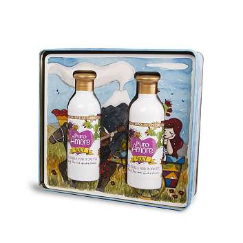 Набор гель для душа, крем для тела, с кактусом Опунция и его цветками PURO AMORE, 0,250 мл +0,250 мл (ж/б)