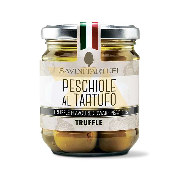 Мини персики с черным летним трюфелем, SAVINI TARTUFI, 0,175 кг (ст/б)  SAVINI TARTUFI Италия