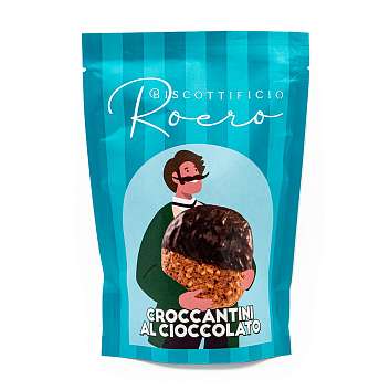 Печенье хрустящее из фундука покрытое шоколадом CROCCANTINI AL CIOCCOLATO, 0,150 кг (бум/пак)