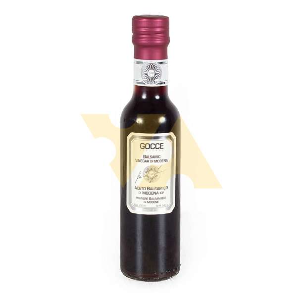 Уксус бальзамический из Модены IGP GOCCE, К4860, выдержка 1 год, кислотность 6%, 0,25 л (ст/б с красной крышкой)  Acetaia Leonardi Италия