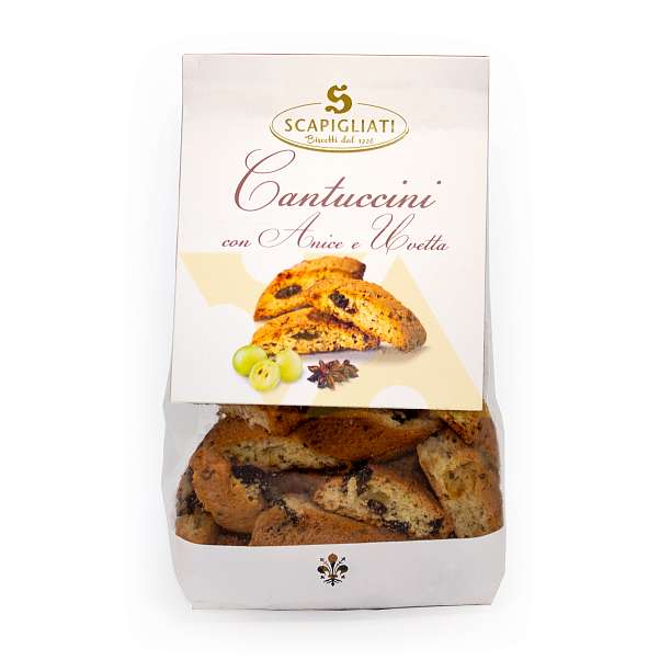 Кантуччини с анисом и изюмом, SCAPIGLIATI, 0,150 кг (пл/пак)  Scapigliati Dolciaria Италия