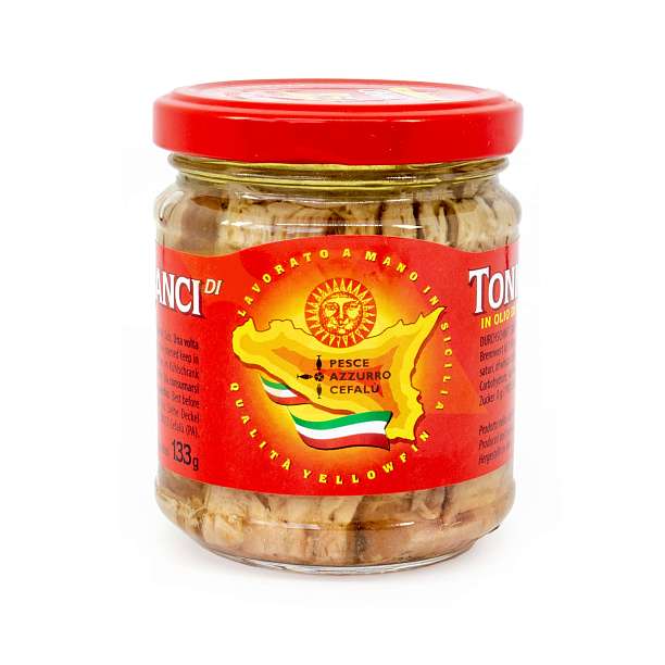 Филе тунца в оливковом масле, ломтики, PESCE AZZURO, 0,190/0,133 кг (ст/б) 0.190 кг. Pesce Azzuro Италия