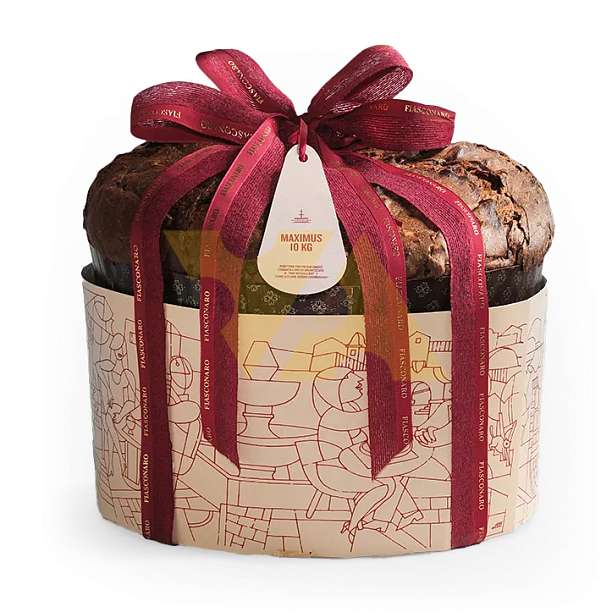 Панеттоне Традиционный с апельсиновыми цукатами и изюмом ароматизированный вином "Марсала DOP" и Ликером "Терре Сичилиане Зибиббо IGP", FIASCONARO, 10 кг (бум/уп)  Fiasconaro Италия