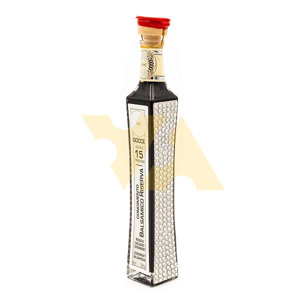 Заправка на основе уксуса бальзамического из Модены №15 RISERVA, GOCCE, K7305, выдержка 15 лет, 0,040 л (ст/б с кристаллами в коробке с кристаллами)  Acetaia Leonardi Италия