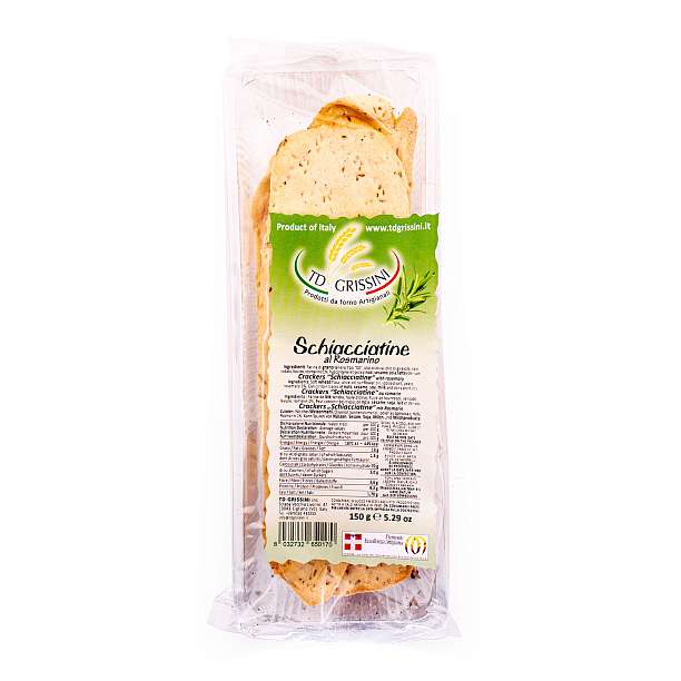 Скьяччатине с розмарином, хлебцы хрустящие, TD GRISSINI, 0,15 кг 0.15 кг. TD GRISSINI Италия