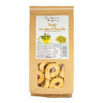 Таралли с семенами фенхеля с добавлением оливкового масла экстра верджин, TENTAZIONI PUGLIESI, 0,200 кг (крафт/бум)