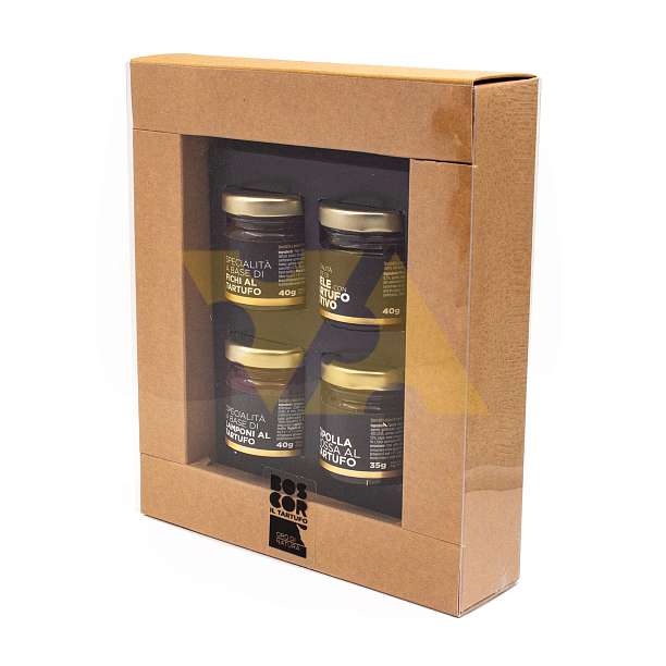 Набор соусов (малина, инжир, лук) и меда ароматизированные черным трюфелем BOSCOR, CALUGI, 0,160/0,500 кг (карт/кор)  BOSCOR, CALUGI Италия
