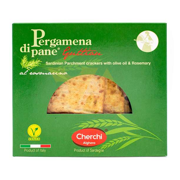 Хлебцы сардинские PERGAMENA DI PANE® Гуттиау со вкусом розмарина, CHERCHI, 0,100 кг (карт/кор)  Cherchi Италия