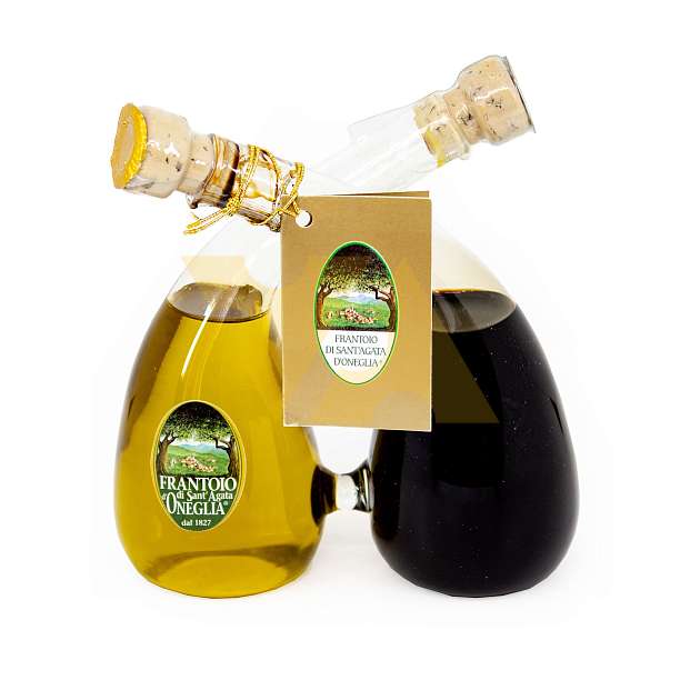 Набор INTRECCIO  (масло оливковое первого холодного отжима экстра верджин - 0,1 л, уксус бальзамический - 0,1 л), 0,2 л (ст/бут в коробке)