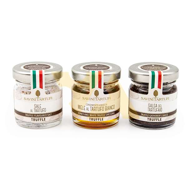 Набор приправ и заправок DOLCE E SALATI (мед, соль, соус тартуфайо), SAVINI TARTUFI  SAVINI TARTUFI Италия