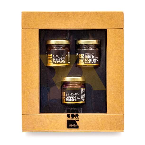 Набор соусов (малина, инжир) и меда ароматизированные черным трюфелем BOSCOR, CALUGI, 0,120/0400 кг (карт/кор)  BOSCOR, CALUGI Италия