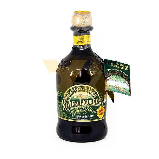 Масло оливковое первого холодного отжима (экстра верджин) из 100% оливок сорта Таджаски, сертификат DOP, RIVIERA LIGURE, SANTAGATA, 0,5 л (ст/бут) 0.5 л. Frantoio di Sant'Agata d'Oneglia Италия