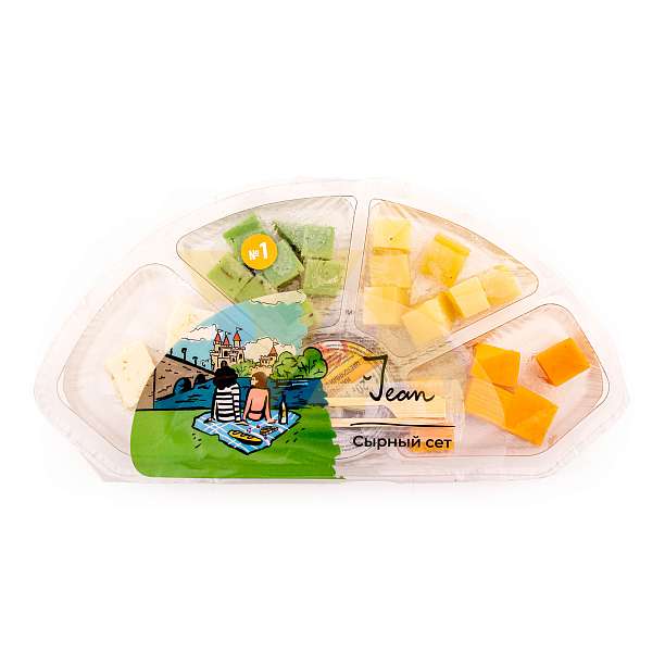 Сырный сет №1, тарелка из четырех сыров с медом и со шпажками, ТМ Jean 0,120 (пл/конт)  ЛЕ ФОРТ Россия