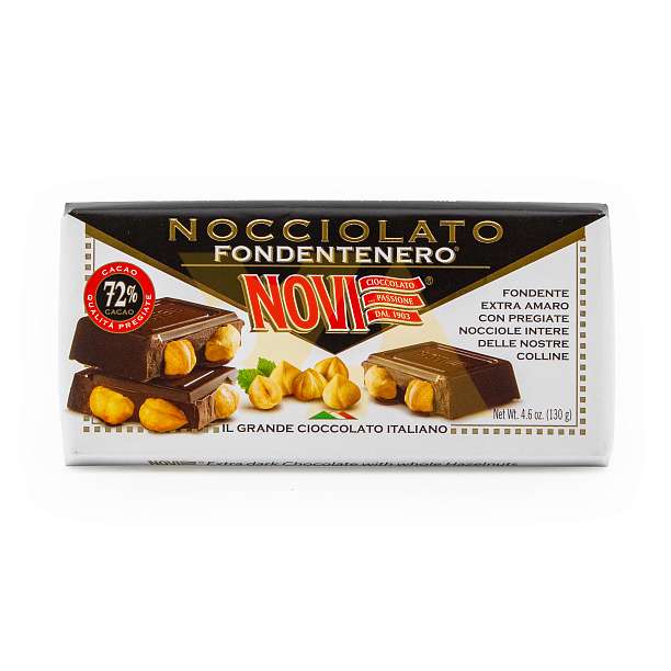 Плитка из экстра горького шоколада с цельным лесным орехом (24%), 1714, NOVI, 0,130 кг  Elah Dufour Италия