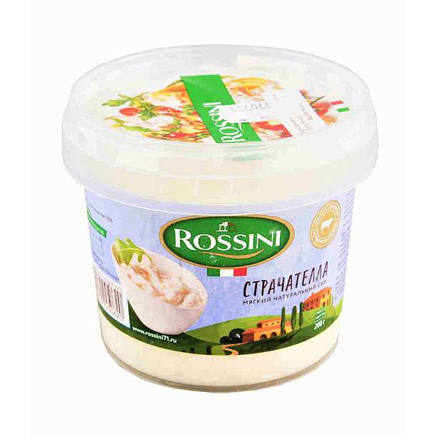 Страчателла, сыр сливочный свежий, жирность 50%, РОССИНИ, 0,3 кг  РОССИНИ Россия