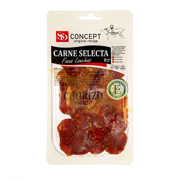 Чоризо крудо, колбаса сыровяленая SD, выдержка от 4 мес., нарезка, 0,050 кг  Сытный дом Россия