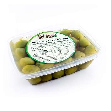 Оливки сладкие гигантские BEL GUSTO, GRANATA, 0,64 кг/0,35 кг (пл/конт)