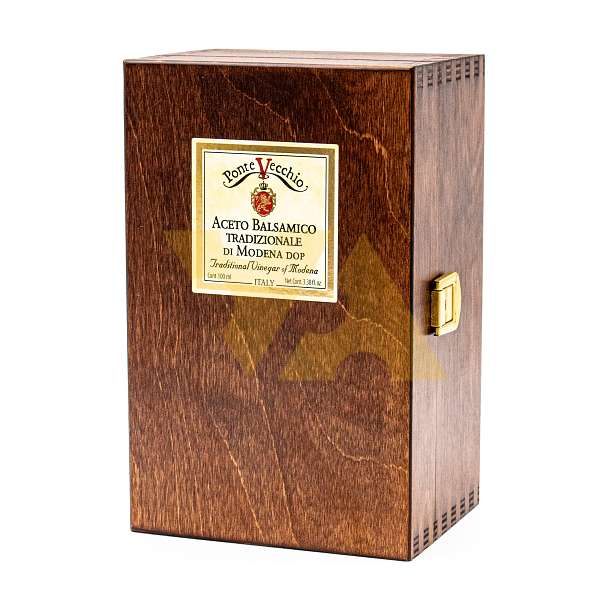 Уксус бальзамический из Модены DOP, PONTE VECCHIO, PNT0136, выдержка 25 лет, 0,100 л (ст/б в деревянной коробке)  Acetaia Leonardi Италия