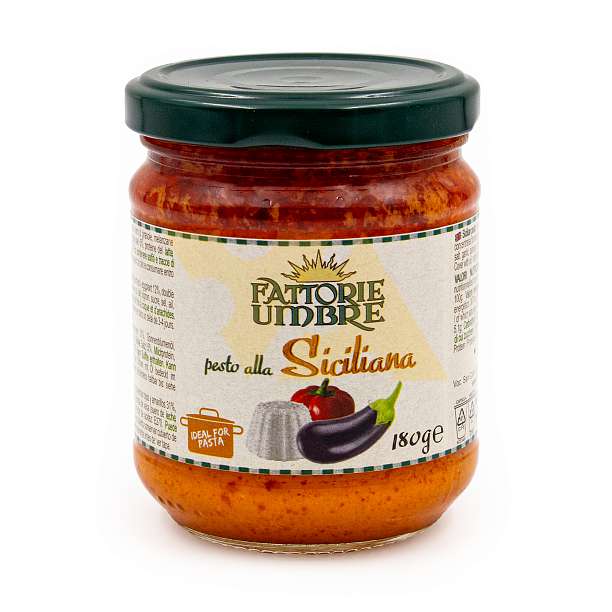 Соус Песто по-сицилийски, FATTORIE UMBRE, 0,180 кг (ст/б)  Fattorie Umbre S.r.l. Италия