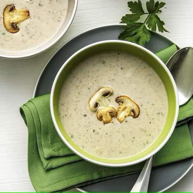 Грибной крем-суп с сыром маскарпоне