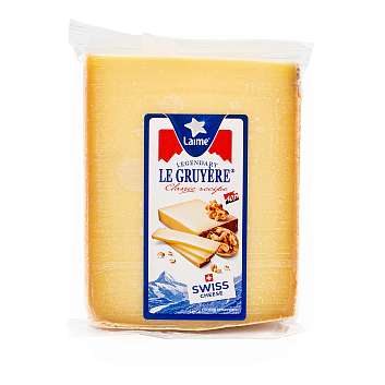 Сыр твердый «Грюйер» м.д.ж.в с.в. 49% т.з. Laime фас 5шт*150гр кусок (Швейцария)