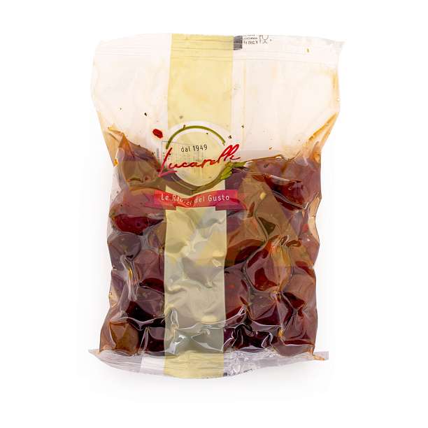 Оливки черные с приправами, LUCARELLI, 0,2 кг (пл/пак вак)  Lucarelli Alferino Италия