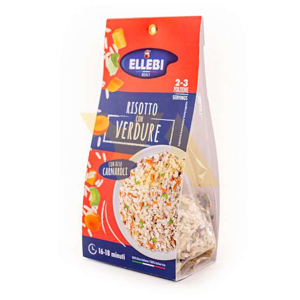 Ризотто с овощами на основе риса Карнароли, ELLEBI, 0,175 кг  Ellebi Италия
